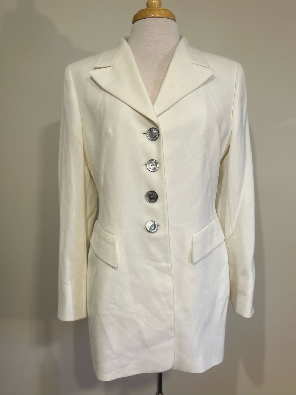 Escada Elements 100% Cotton White Blazer and Pants US 10